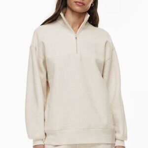 Aritzia- TNA Cozy AF 1/4 Zip Boyfriend Fleece cozy Sweatshirt Size 3
